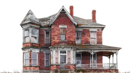 A classic-style home with a weathered red brick exterior and a welcoming porch