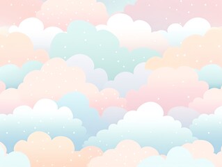 Abstract cloud shapes in soft pastels, pattern, Random, Dreamy and whimsical background for children s decor
