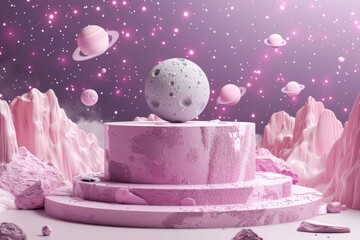 A Celestial Display of Pink and Grey