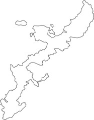 dot line drawing of okinawa island map.