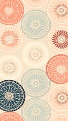 Random circular mandalas in muted tones, pattern, Random, Spiritual and calming background for yoga accessories