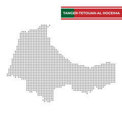 Obraz premium Dotted map of Tanger-Tetouan-Al Hoceima Region in Morocco
