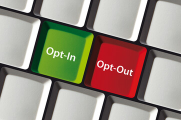 Interactive user experience with OptIn and OptOut keyboard buttons for choice selection