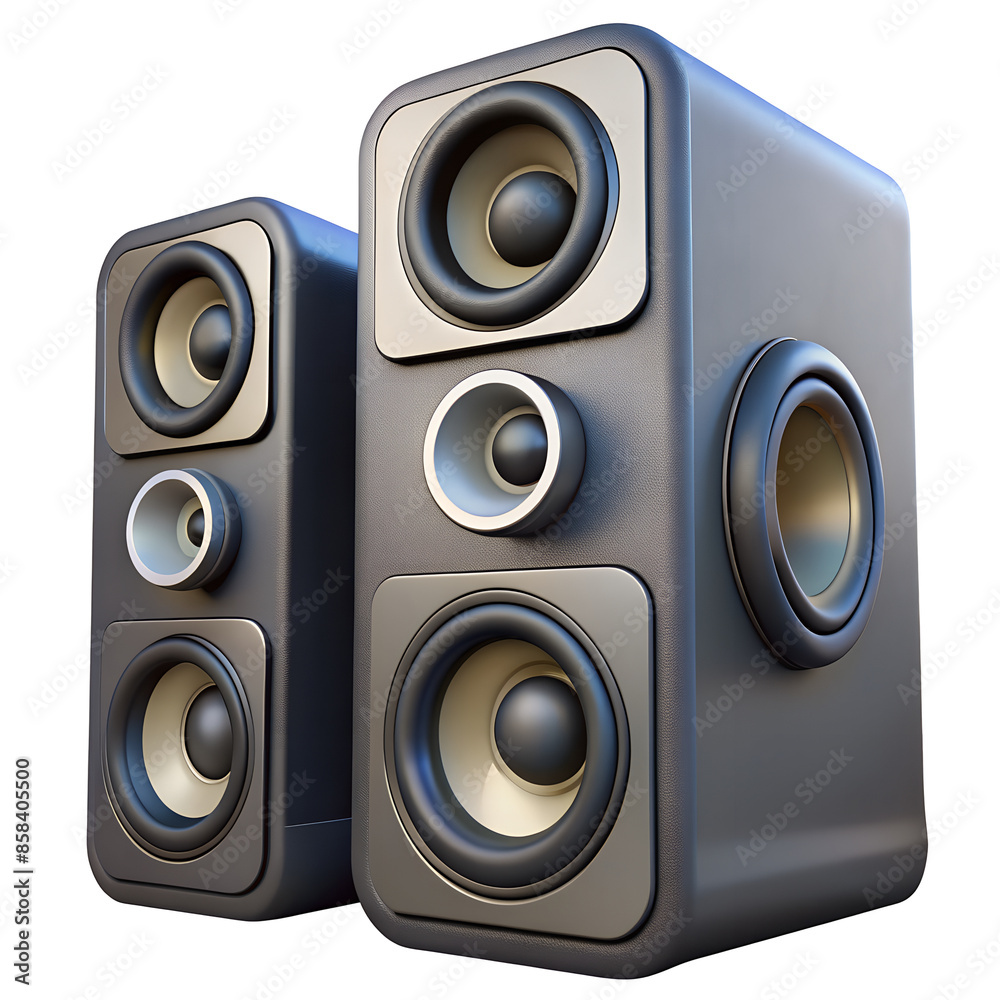 Poster megaphone icon in 3d depiction of a speaker