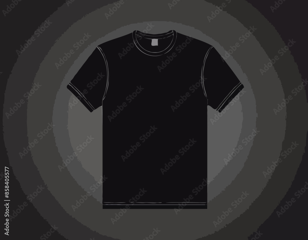 Wall mural Blank black t-shirt template