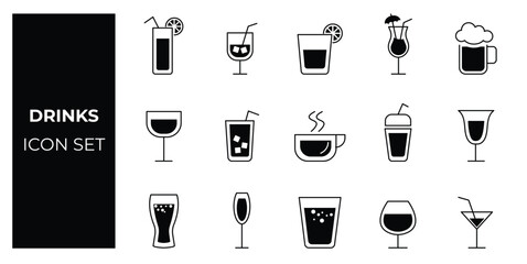 Drinks icon set