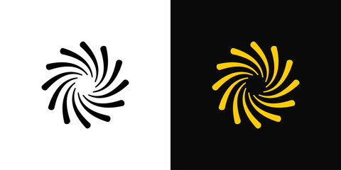 Spiral logo abstract pattern background sun swirl circle icon vector