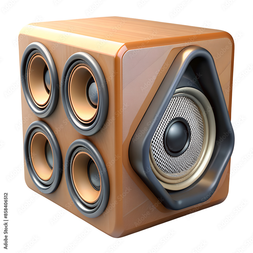 Poster Megaphone icon in 3D depiction of a speaker 
