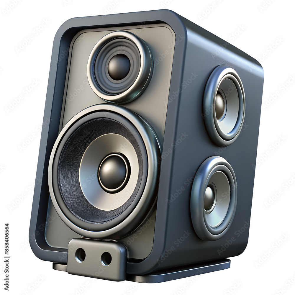 Poster megaphone icon in 3d depiction of a speaker