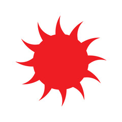 Red Sun icon. Sunrise Icon, vector, Sunset icon, silhouette on white background. Sunrise icon simple flat vector illustration for web site, logo, app. Vector illustration. EPS 10/AI