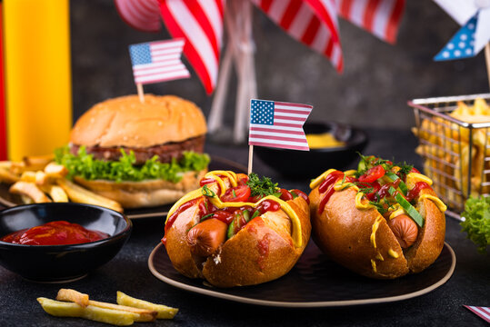 Traditional American food for celebrating July 4 Independence Day