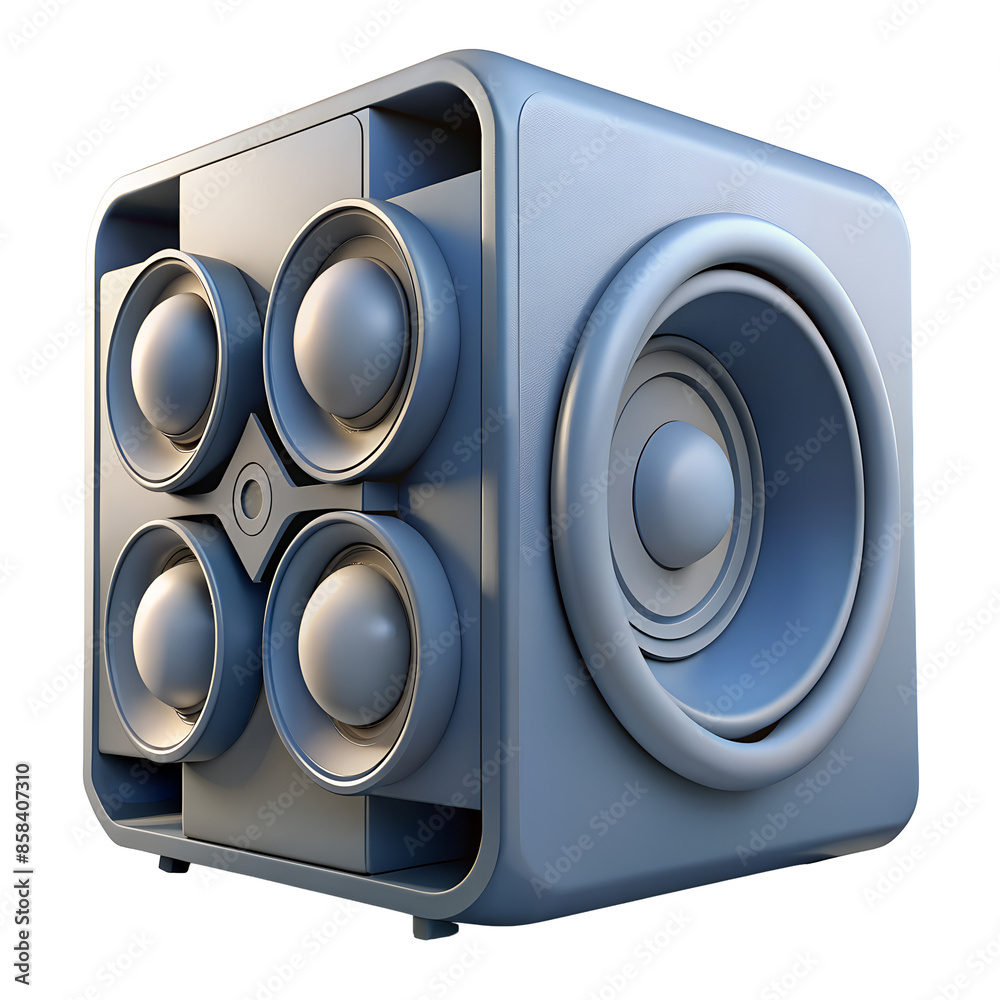 Poster megaphone icon in 3d depiction of a speaker