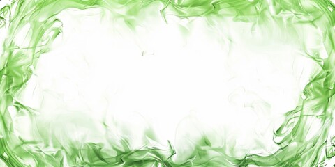 A green smoke frame on a white background