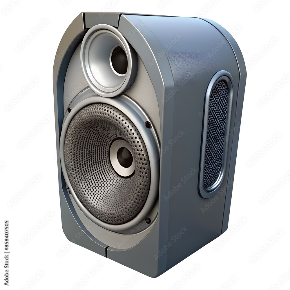 Poster megaphone icon in 3d depiction of a speaker