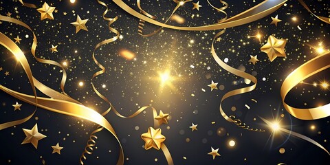 Festive Black and Gold Balloon Celebration Backgrounds - Perfect for Parties, Events, and Special Occasions