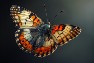 Close-Up of a Vibrant Butterfly with Open Wings