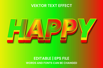 Editable happy effect text