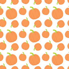 pumpkin flat icons seamless pattern