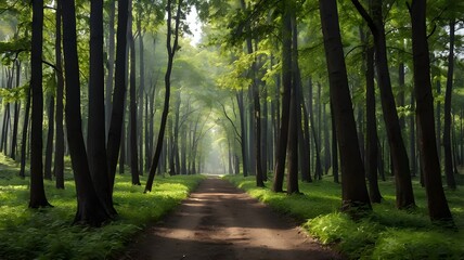 Obraz premium footpath in the forest