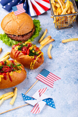 Traditional American food for celebrating July 4 Independence Day