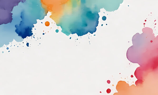 Artistic hand paint background. vibrant watercolor texture. wet wash splash template for Christmas invitation card decorative design.