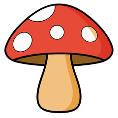 Naklejka premium Cute Cartoon mushroom illustration for children 