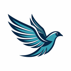 A flying pigeon logo icon vector illustration