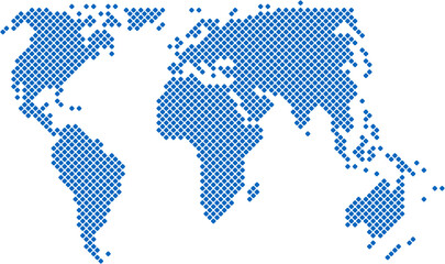 Fototapeta premium Round edge square shape world map.