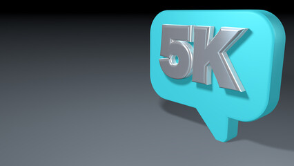 five thousand followers notification blue bubble