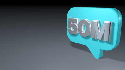 fifty million followers notification blue bubble