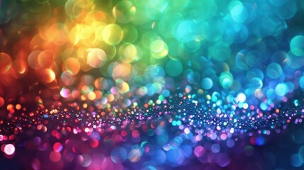 Naklejka premium Abstract holographic bokeh lights in rainbow colors