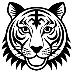 A tiger head silhouette logo icon vector illustration.