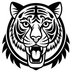 A tiger head vector logo icon illustration.