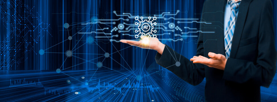 AI tech utilizes artificial intelligence, intelligence technology, and the autonomous brain to enhance big data management and computer connection in business operations.