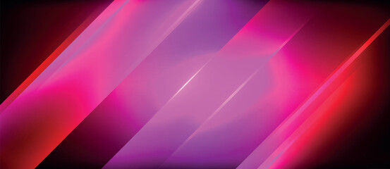 Obraz premium Neon dynamic diagonal light rays background. Techno digital geometric concept design for wallpaper, banner, presentation, background