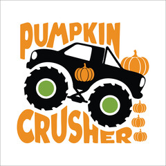Pumpkin Crusher SVG, Monster Truck SVG Design