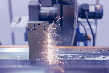 Wire EDM machine cutting gear shape of die insert, CNC machine industry