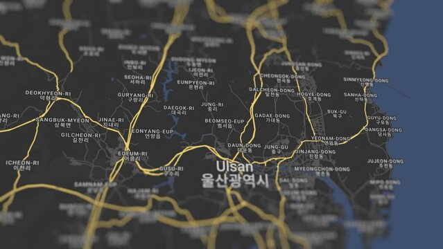 Ulsan Map South Korea, Slider Shot