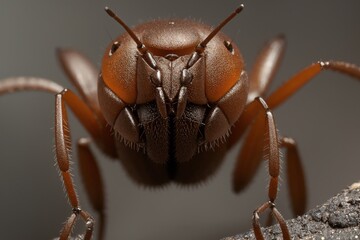 Fototapeta premium Micro view of an ants mandibles at work