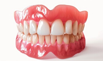 Dentures isolated on a white background.