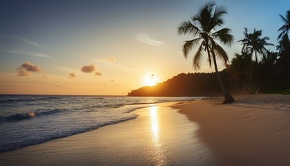 Fototapeta premium Tranquil Sunset on a Secluded Tropical Beach