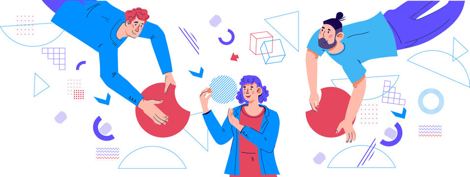 Business collaboration and partnership, teamwork concept with colleagues studying infographic. Cooperation and participation in business project.