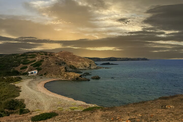 Golden Sunset Over Cala Macar de Binillauti, Menorca