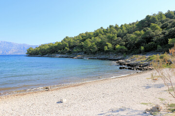 beach and bay of Splitska, island Brac, Croatia