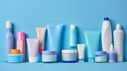 Health risks of BPA in personal care products  understanding concerns in cosmetics and hygiene items, blue background, banner