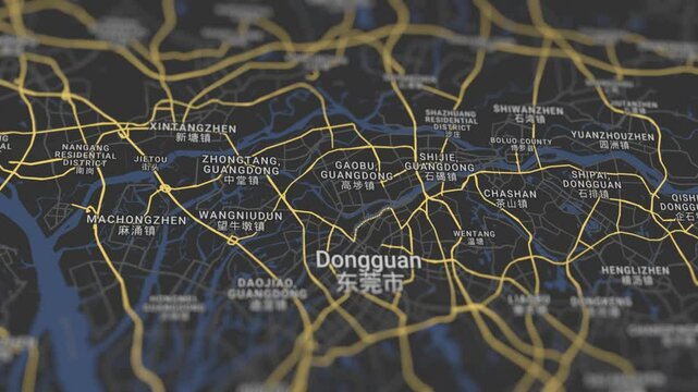 Dongguan Map China, Slider Shot