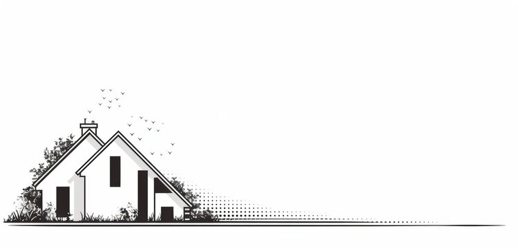 recommend clip art: Minimalist Logo Design of Upper Floor House with Gable Roof in Black on White Background
                    