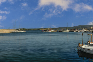 Fototapeta premium Charming Harbor at Fornells, Menorca