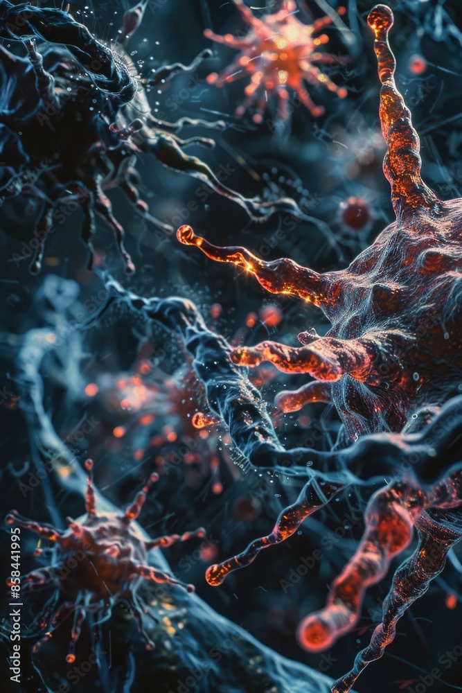 Poster Close-up image of multiple cells under microscope magnification