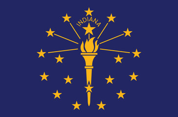  Indiana State Flag illustration. Indiana Flag. 
